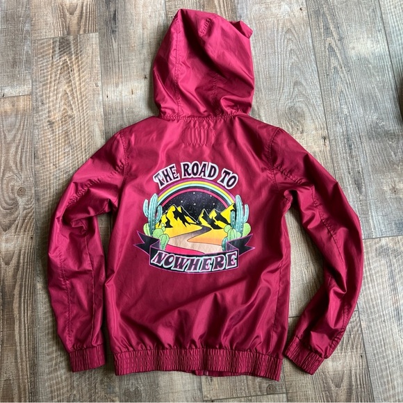 Empyre Jackets & Blazers - Empyre Red Graphic Hoodie Windbreaker Jacket